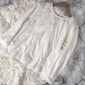 Old Navy Cream Swiss Dot Boho blouse size XL
